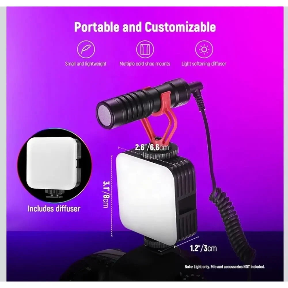 NEEWER Magnetic RGB Camera Light, 360° Full Color RGB61 Small LED Panel BRIGHT!
